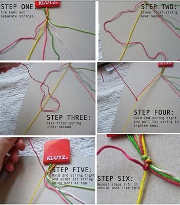 DIY Friendship Bracelet with a Diagonal Pattern with 3 Colors
