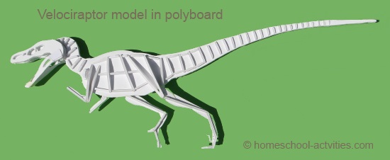 velociraptor model in polyboard