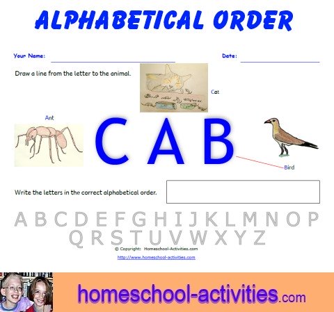 Free Alphabetical Order Worksheets: Printable Homeschooling Fun