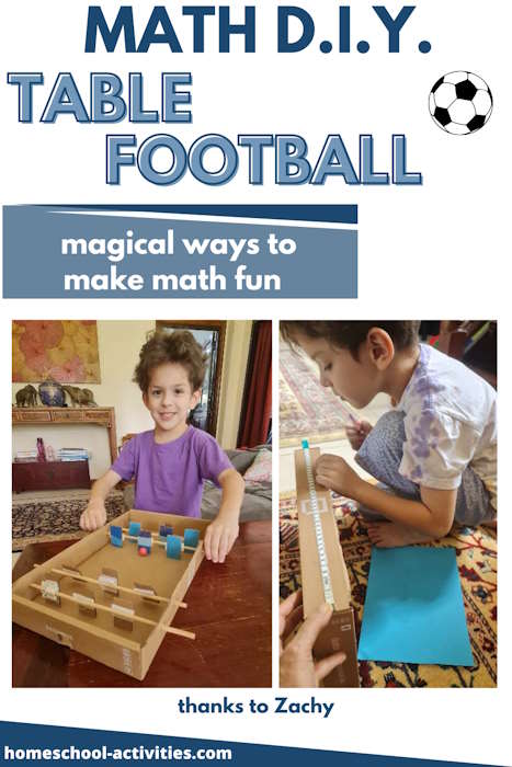 Fun kids Math projects - make your own table football