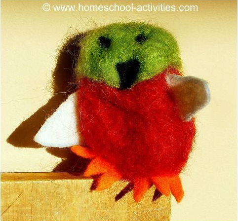 Needle felted bird